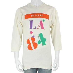 80s Vintage Welcome LA 84 Los Angeles USA Olympic Jersey Raglan Tee T Shirt